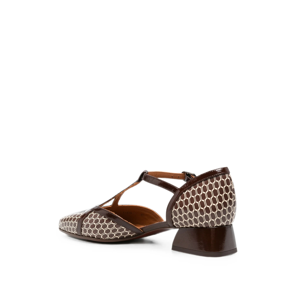 Hidrow Geometric-Print T-Bar Pumps