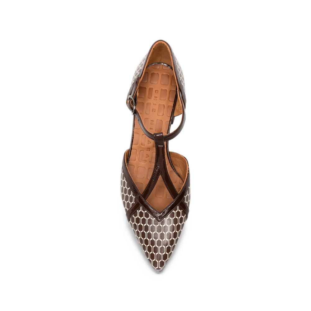 Hidrow Geometric-Print T-Bar Pumps