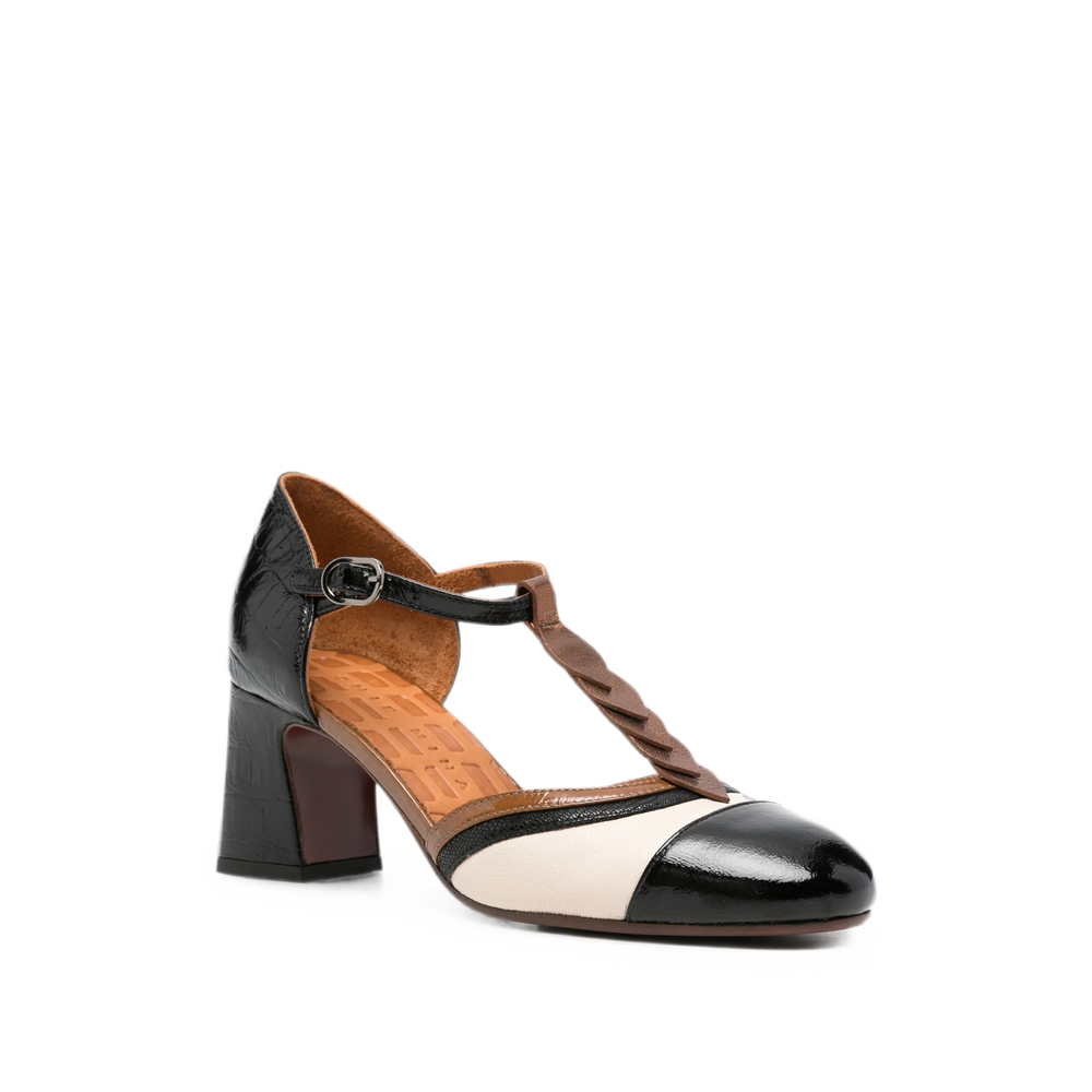 Filly Croc-Effect T-Bar Pumps