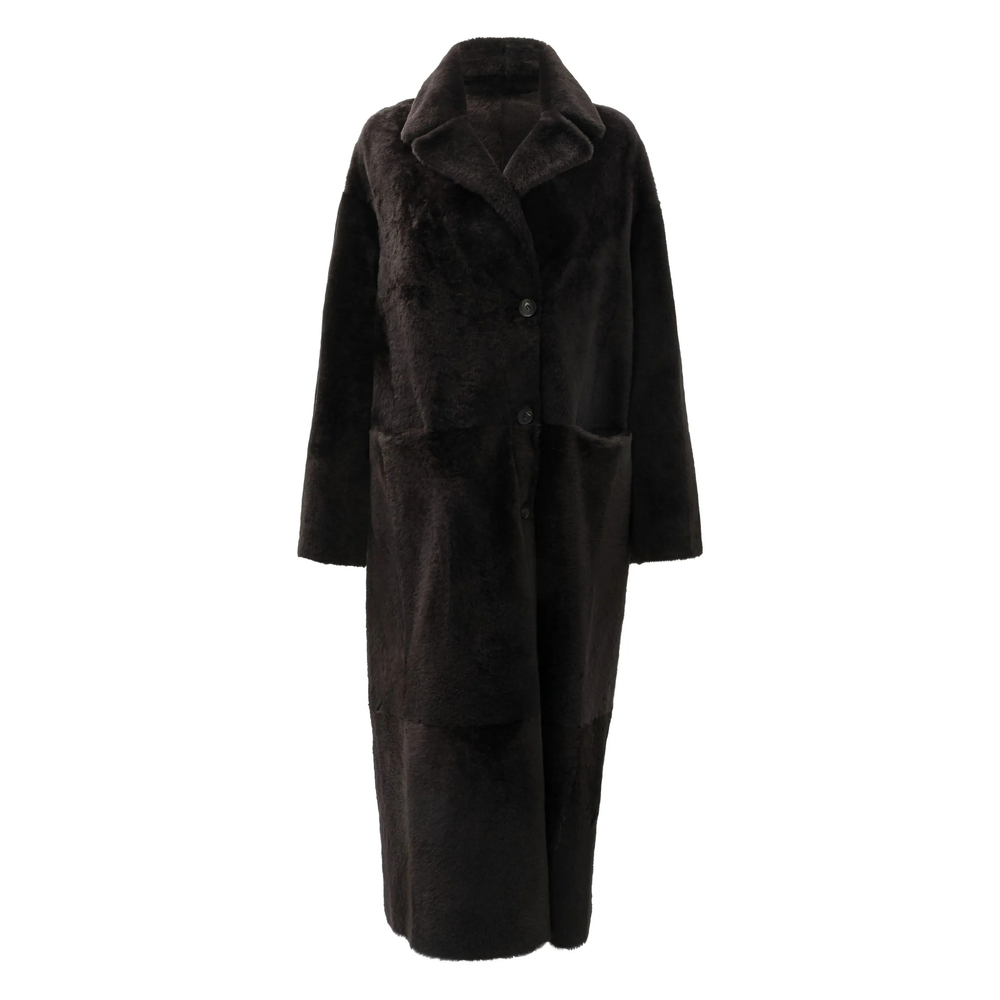 Furling Button Lambskin Coat