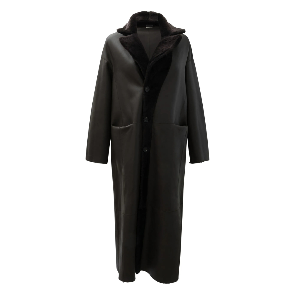 Button Lambskin Coat