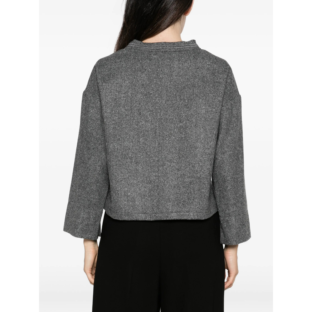 Bead-Embellished Melange-Effect Sweater