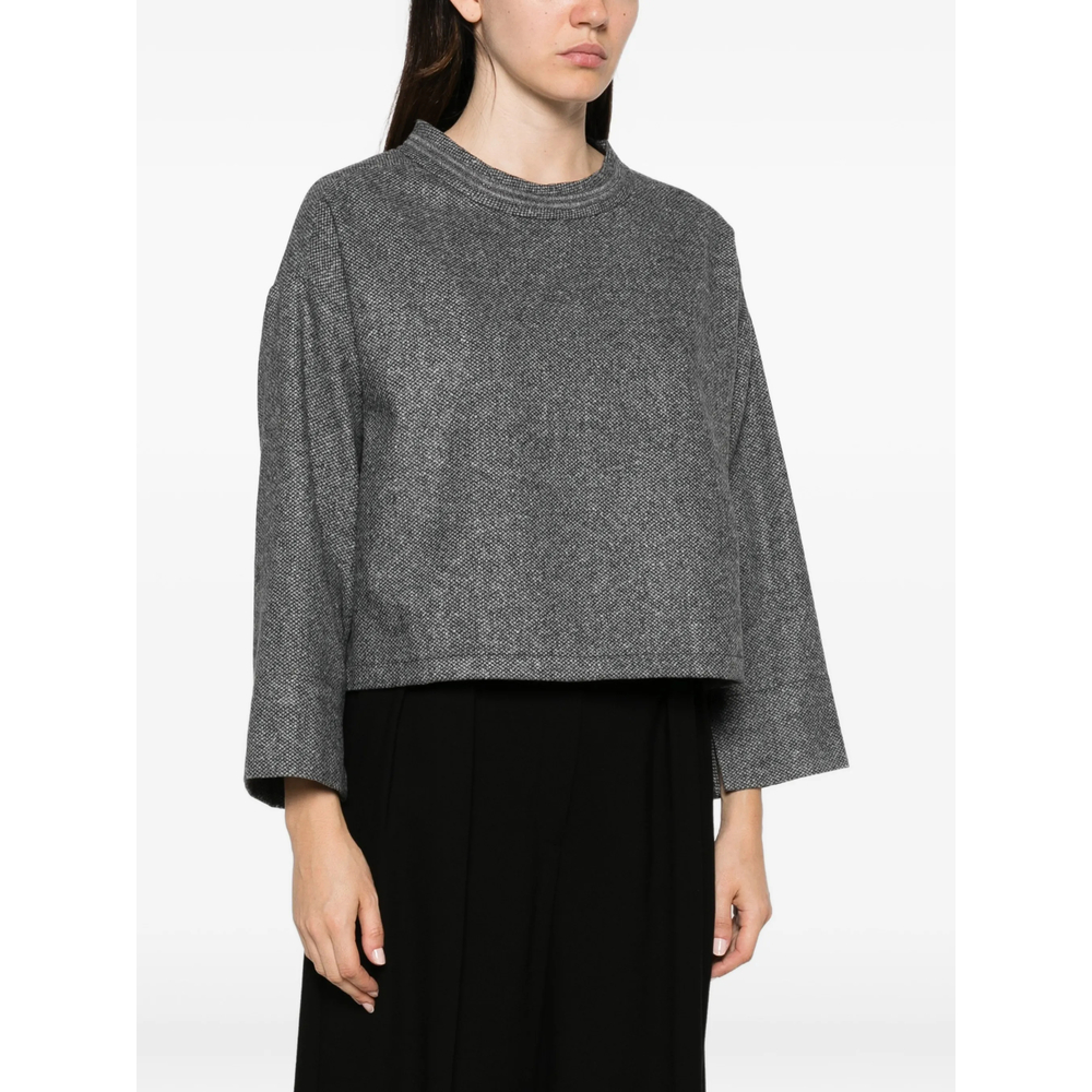 Bead-Embellished Melange-Effect Sweater