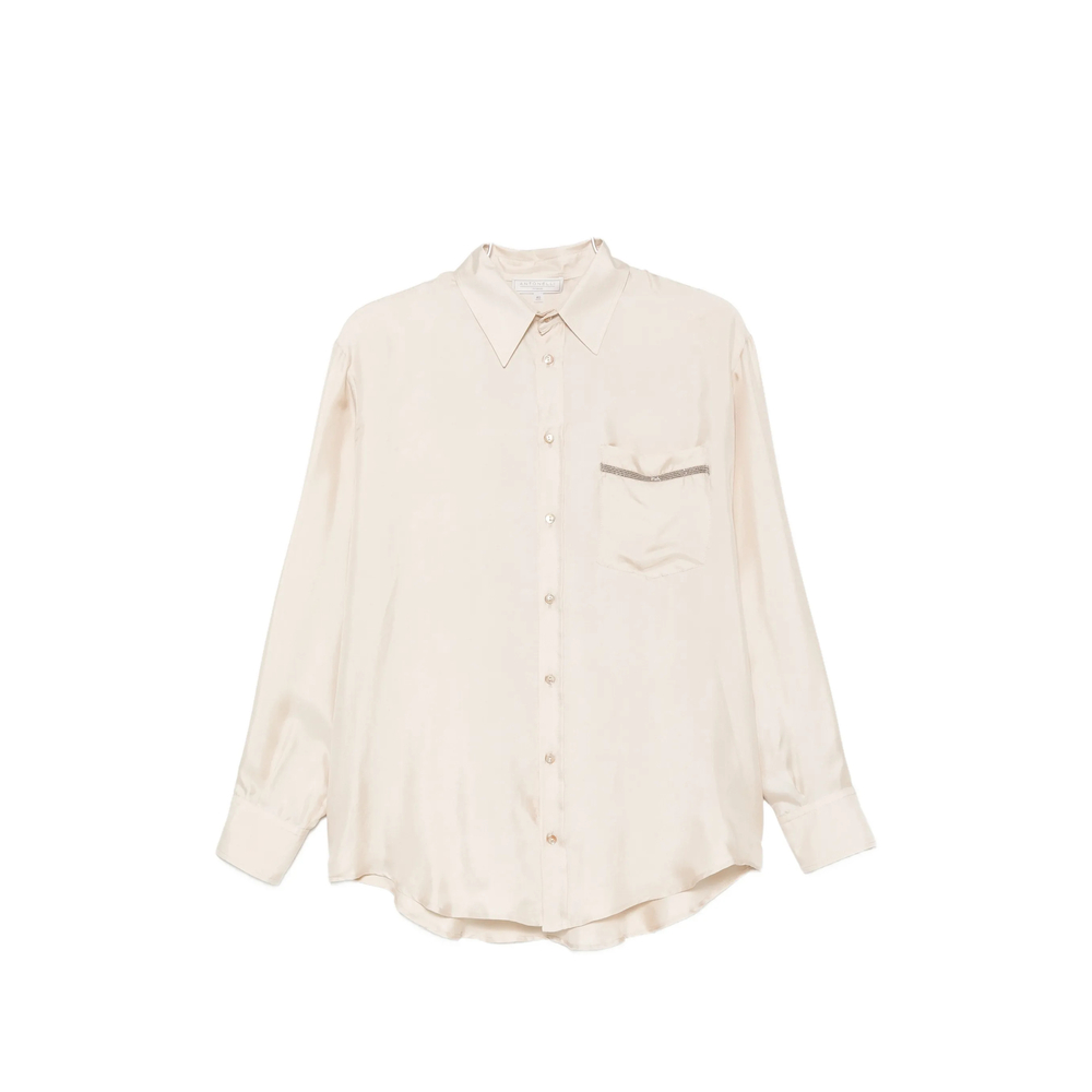 Antonelli Firenze Beaded-trim Pocket Shirt