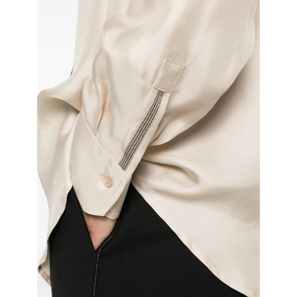 Beaded-Trim Pocket Shirt