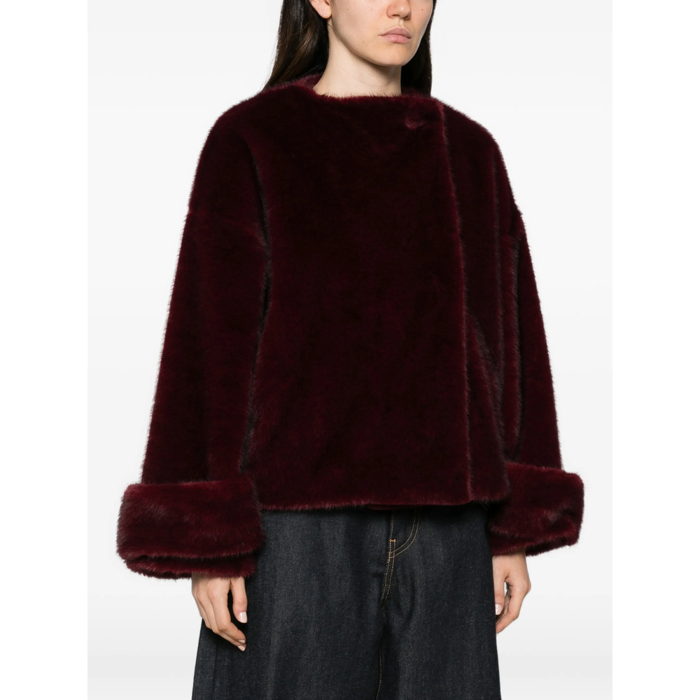 Faux-Fur Wide-Collar Jacket