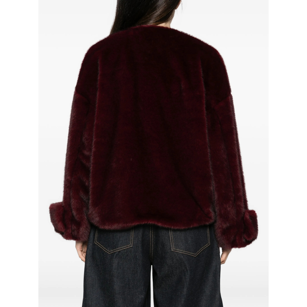 Faux-Fur Wide-Collar Jacket