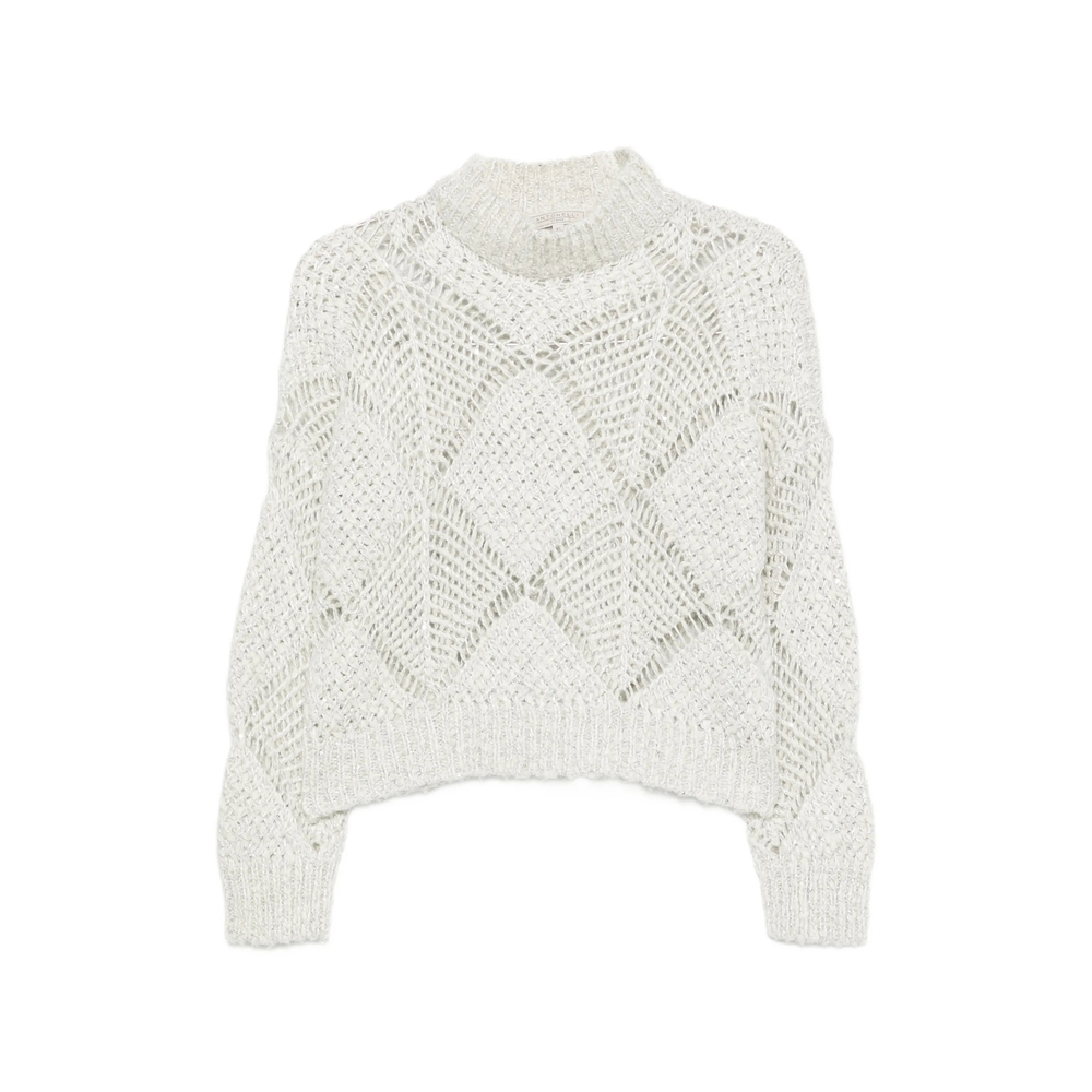 Antonelli Firenze Open-knit Sequin-embellished Sweater