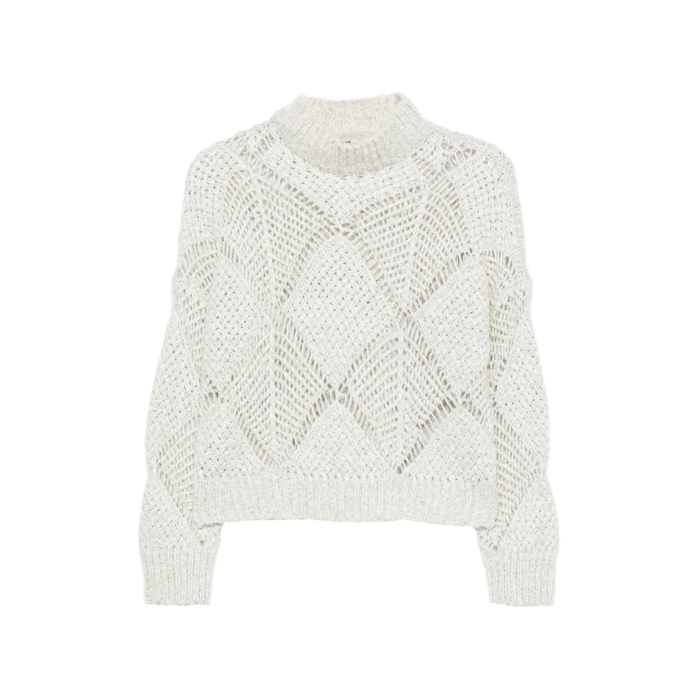 Open-Knit Sequin-Embellished Sweater