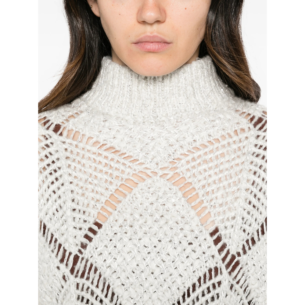 Open-Knit Sequin-Embellished Sweater