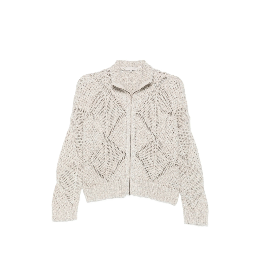 Antonelli Firenze Maira Sequin-embellished Open-knit Cardigan