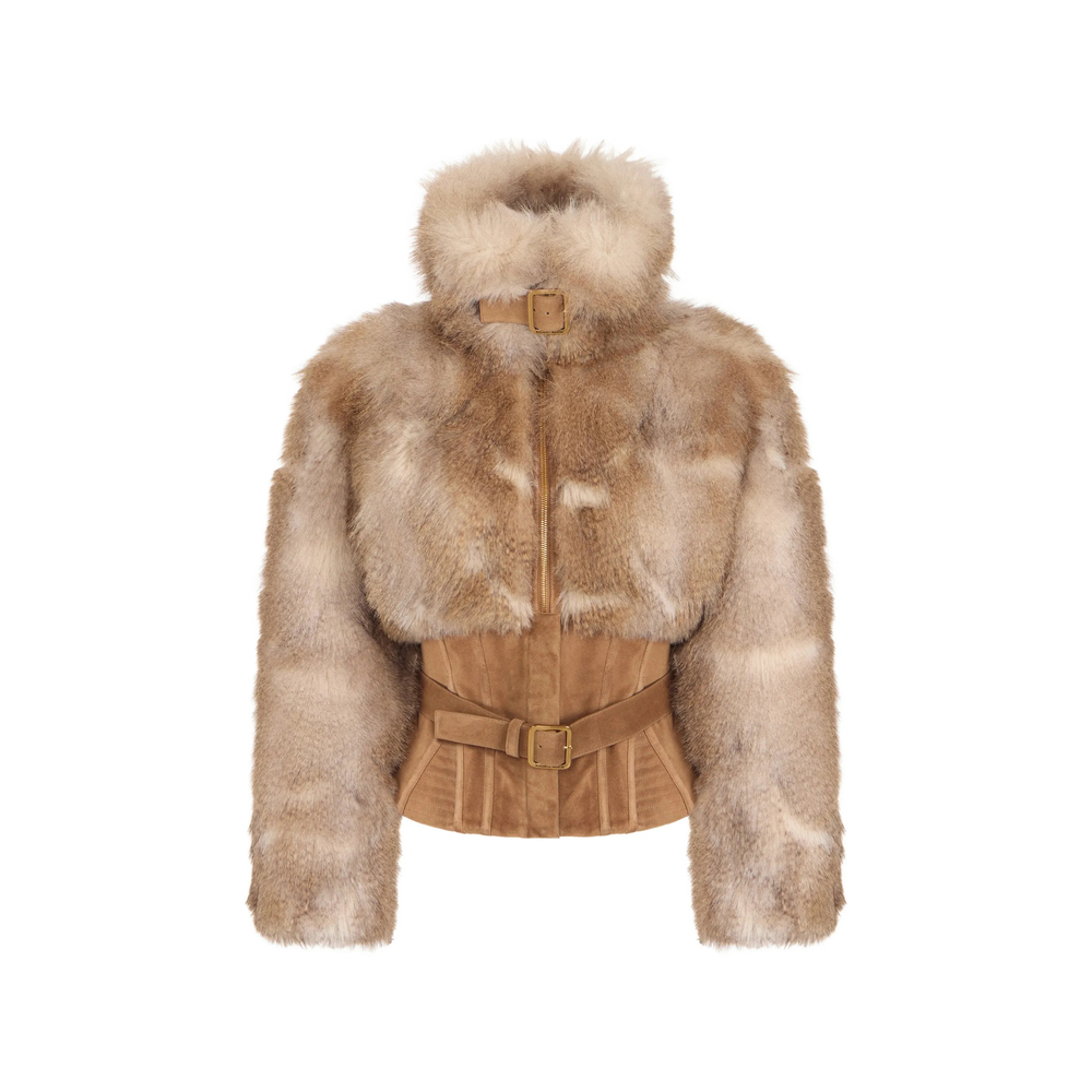 Elisabetta Franchi Fur-effect Bustier Jacket