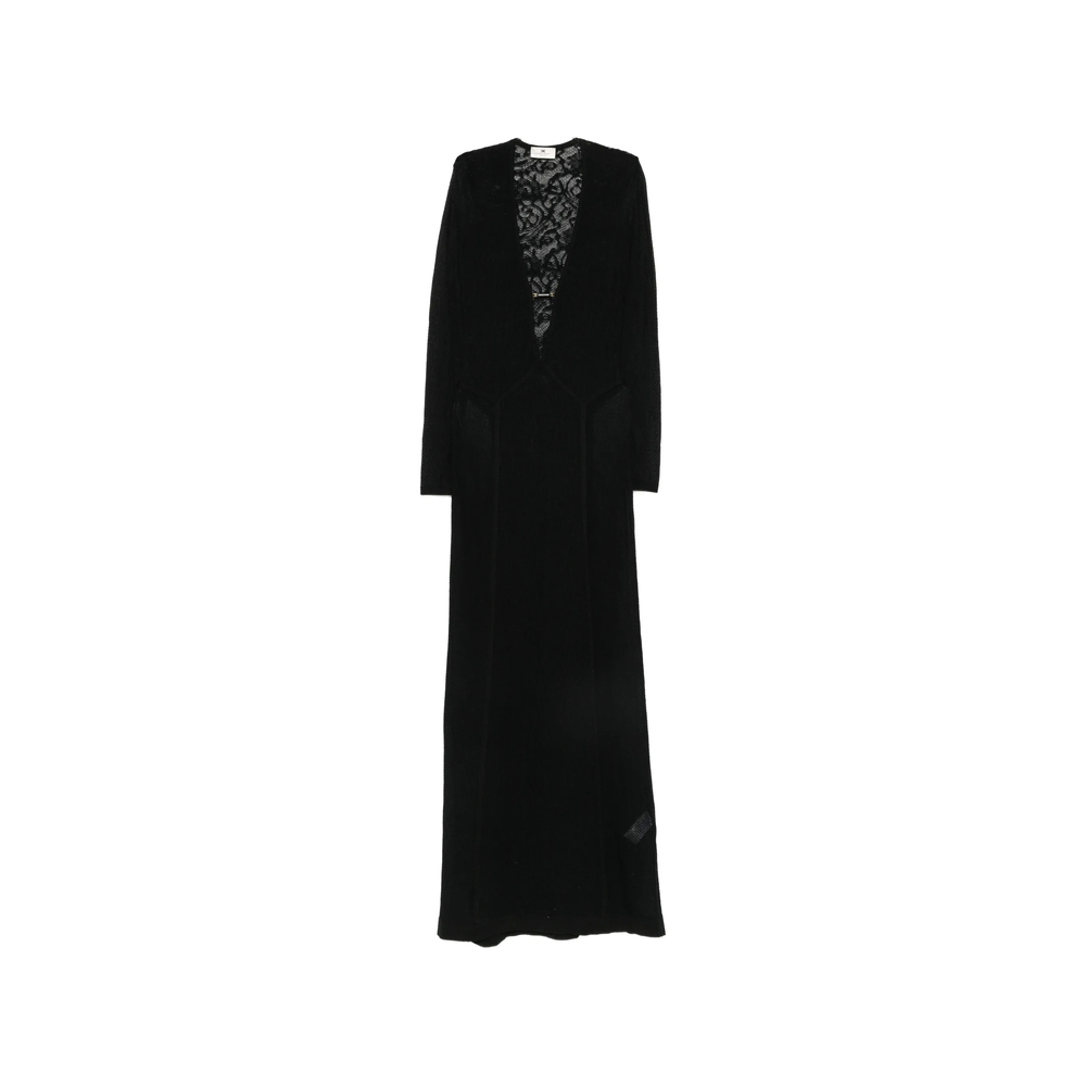 Elisabetta Franchi Lace-panelled Long-sleeve Maxi Dress