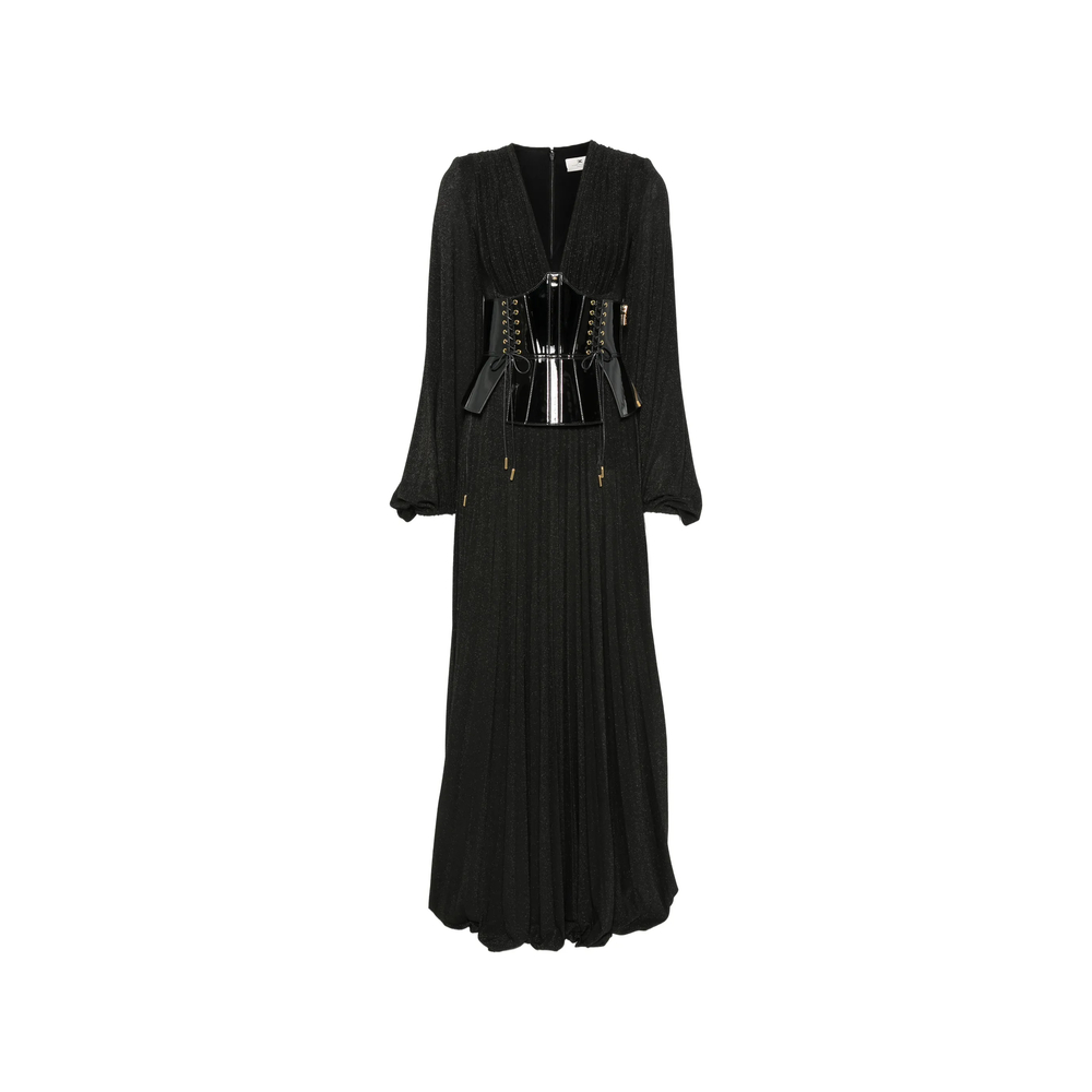 Elisabetta Franchi Corset-style Pleated Maxi Dress