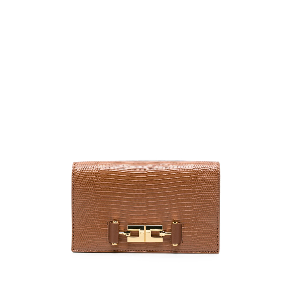 Elisabetta Franchi — Elisabetta Franchi Reptile-effect Logo-plaque Clutch Bag