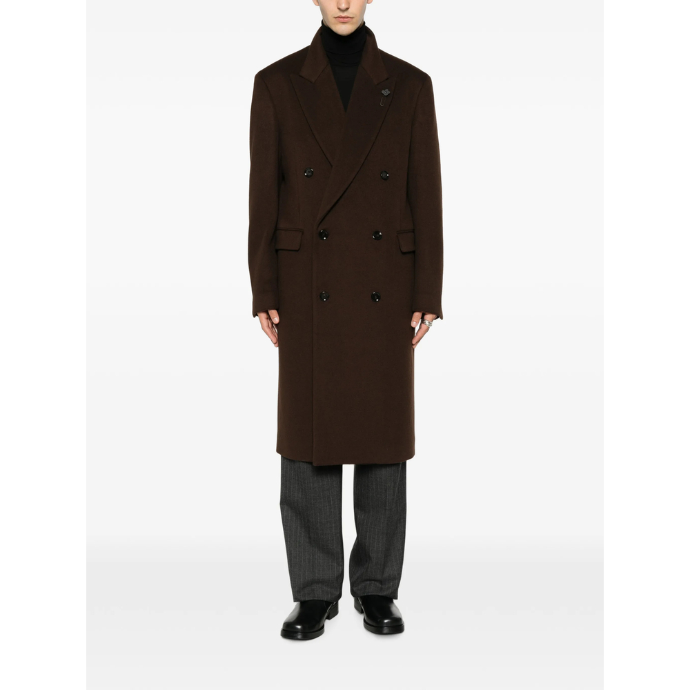 Pin-Lapel Double-Breasted Coat