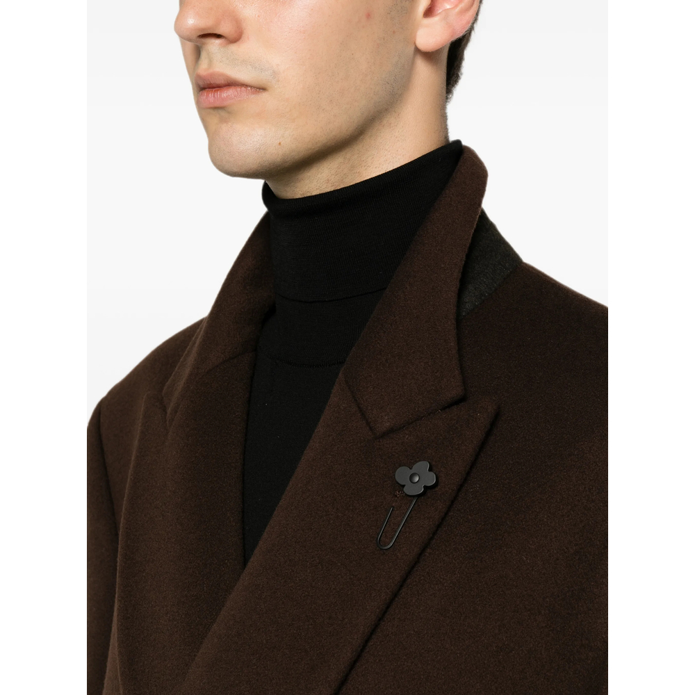 Pin-Lapel Double-Breasted Coat