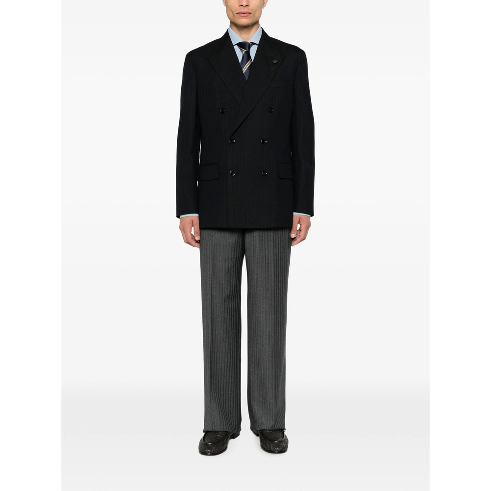 Pinstripe Double-Breasted Blazer
