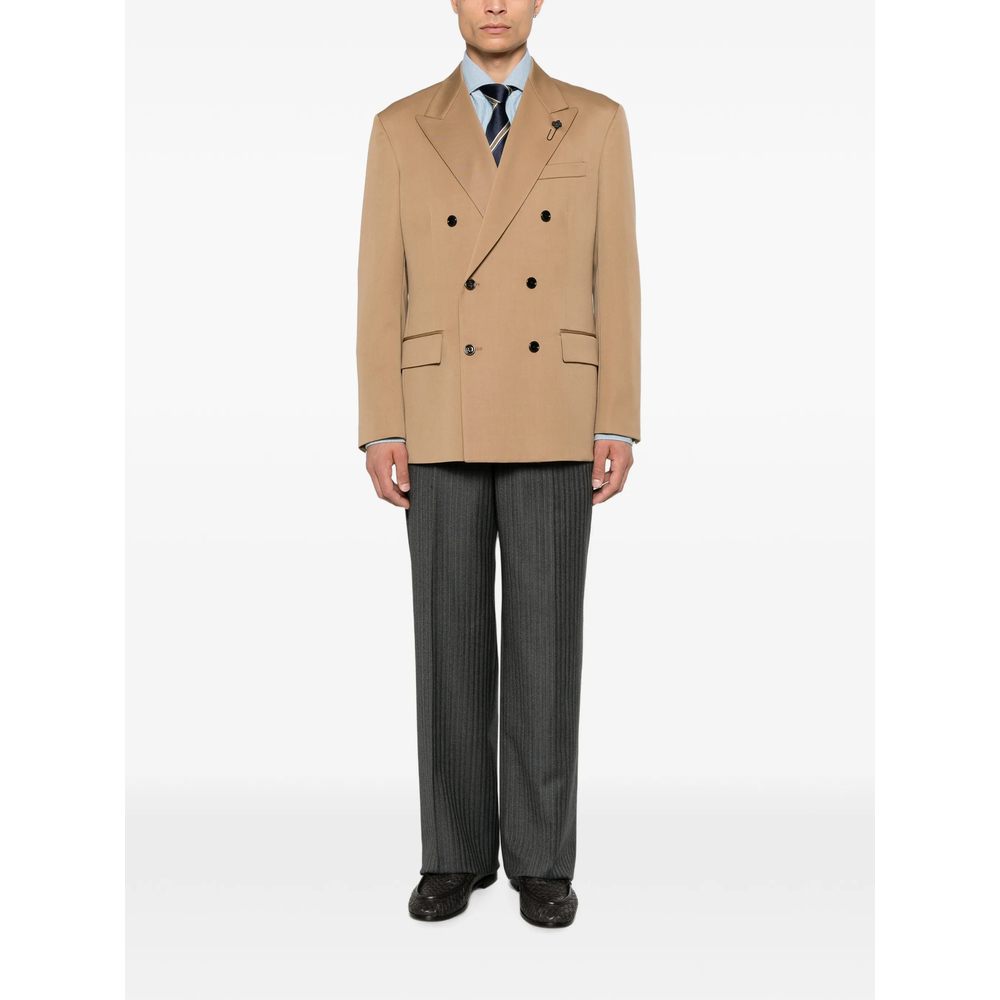 Double-Breasted Peak-Lapel Blazer