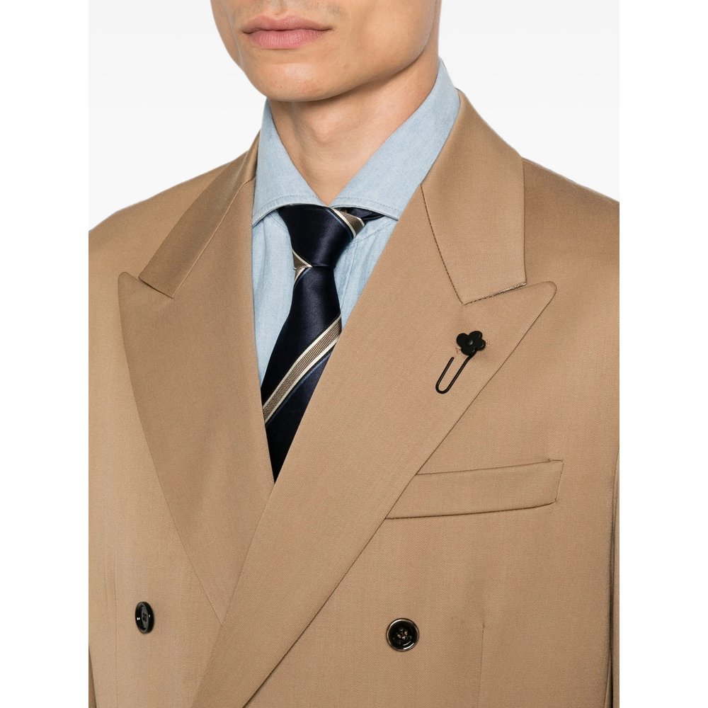 Double-Breasted Peak-Lapel Blazer