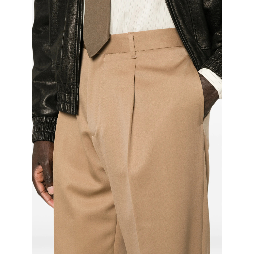 Pleated Straight-Leg Trousers