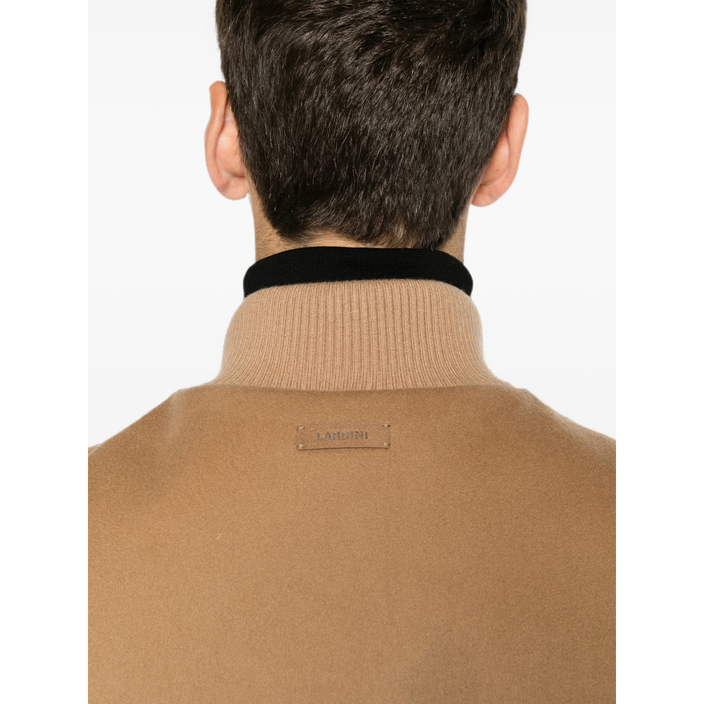 Button-Up Ribbed-Trim Jacket