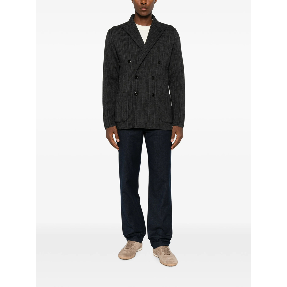 Herringbone Double-Breasted Jacket
