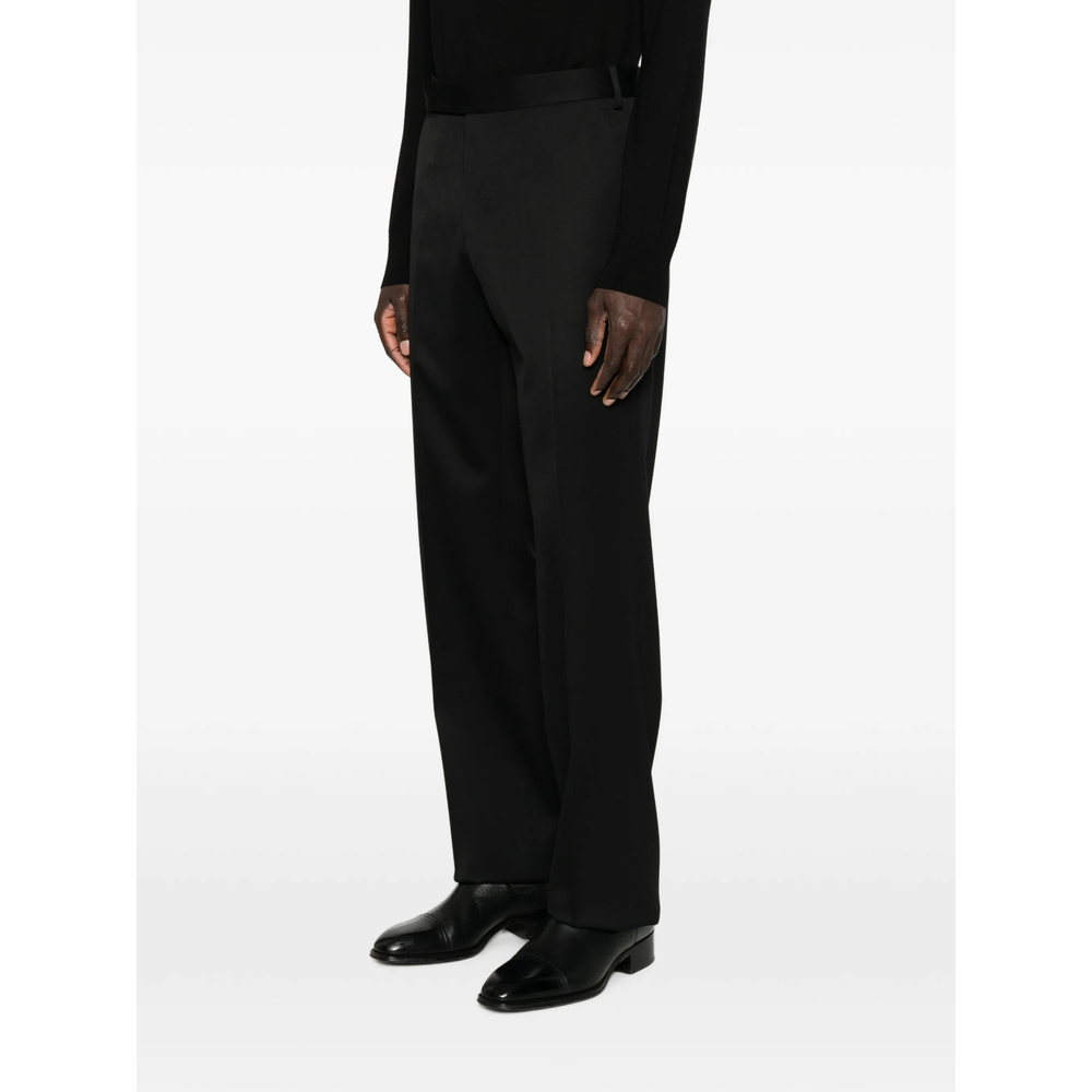 Pressed-Crease Straight-Leg Trousers