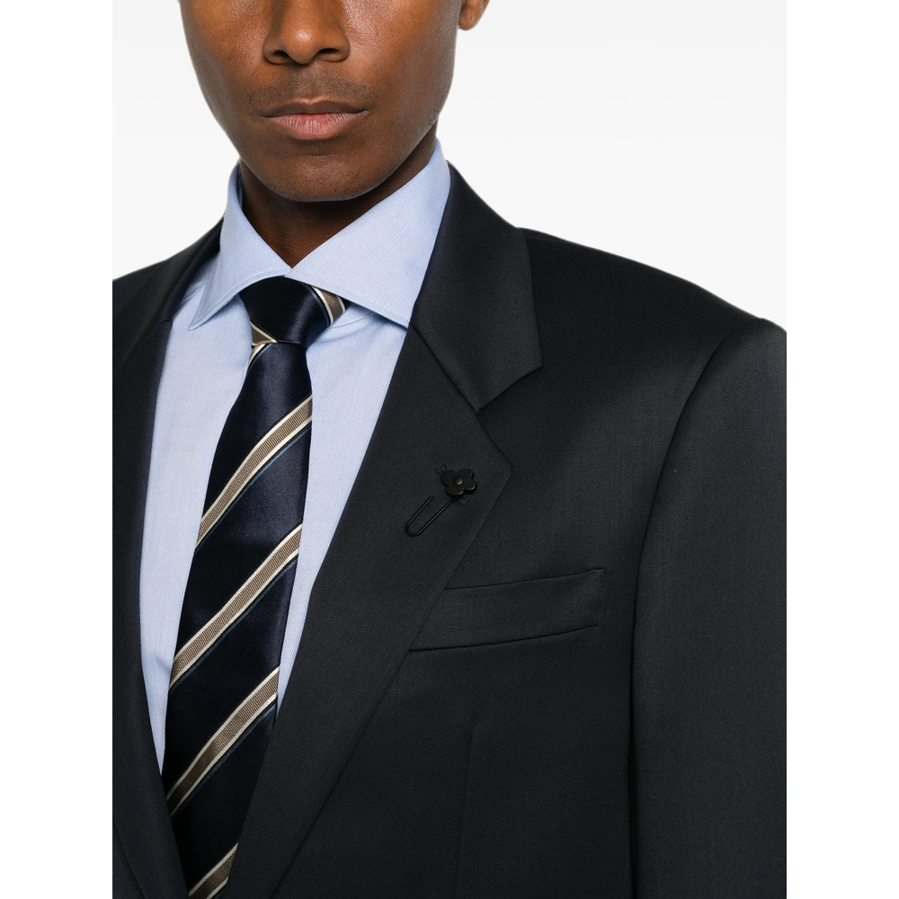 Peak-Lapels Button-Up Jacket