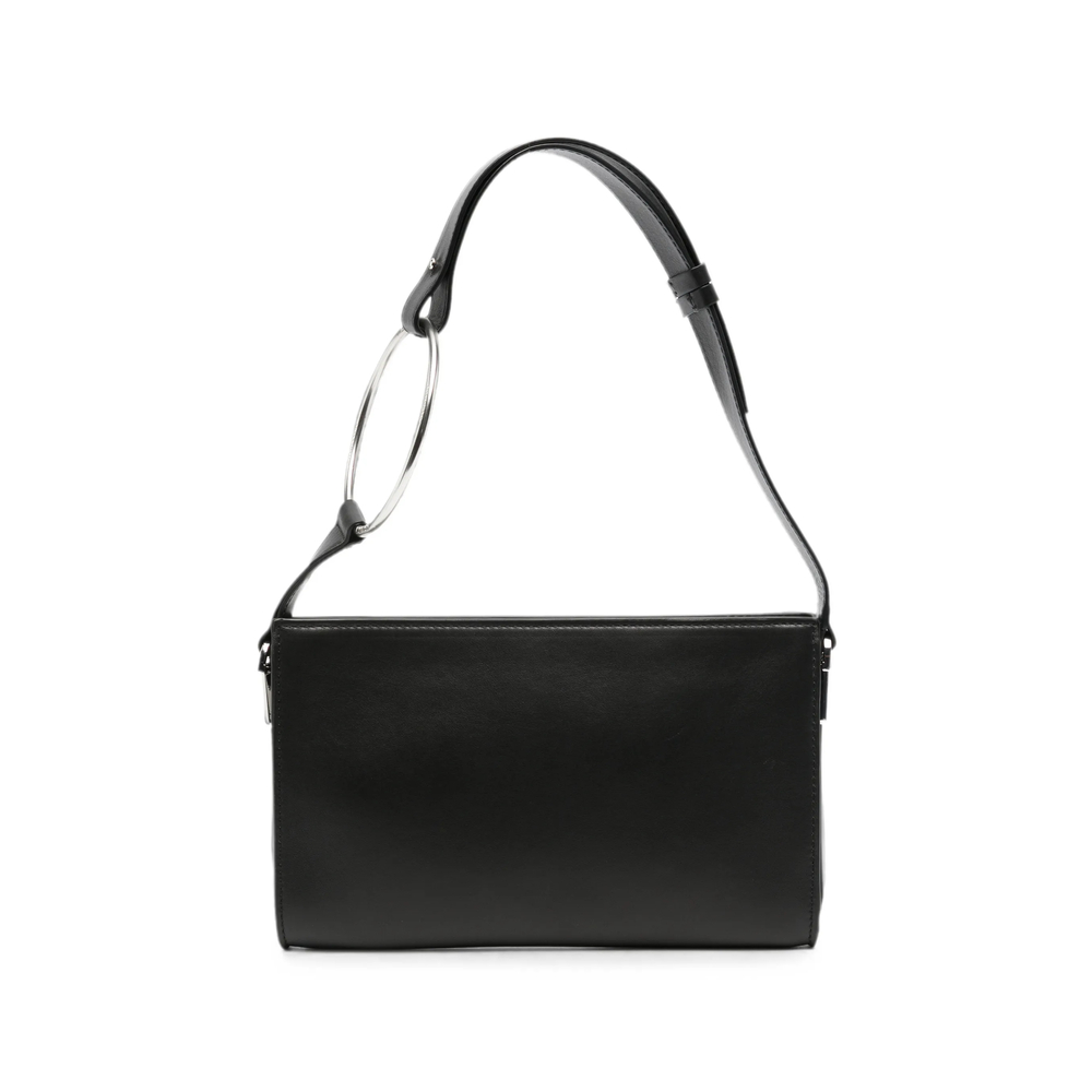 Dondup Ring-handle Leather Tote Bag In Black
