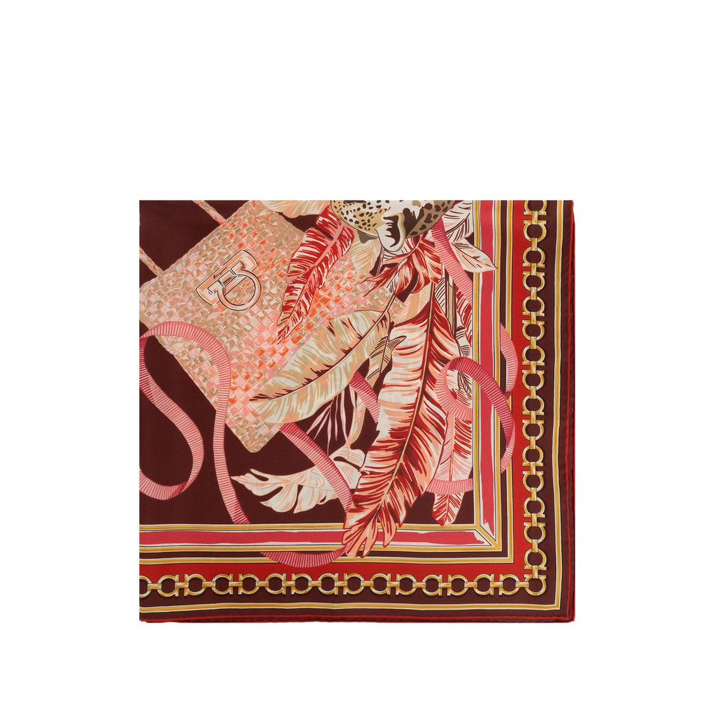 Ferragamo Feline Print Silk Foulard