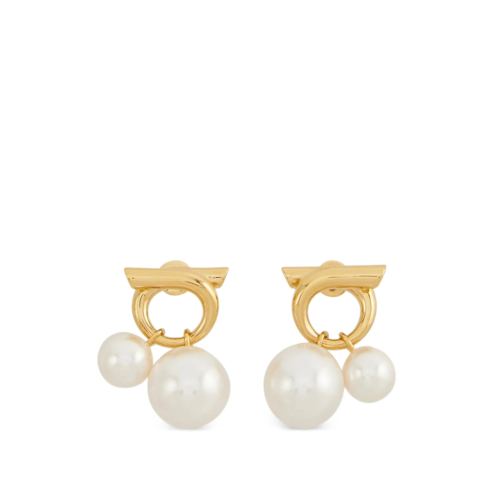Ferragamo Double Pearl Earrings