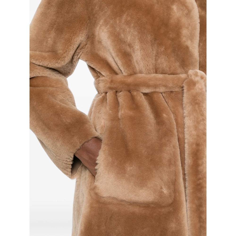 Suprema X Eraldo Belted Shearling Coat