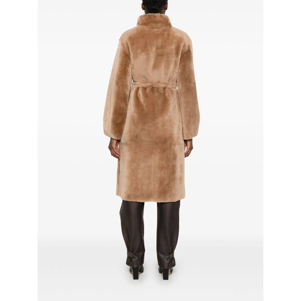 X Eraldo Belted Shearling Coat