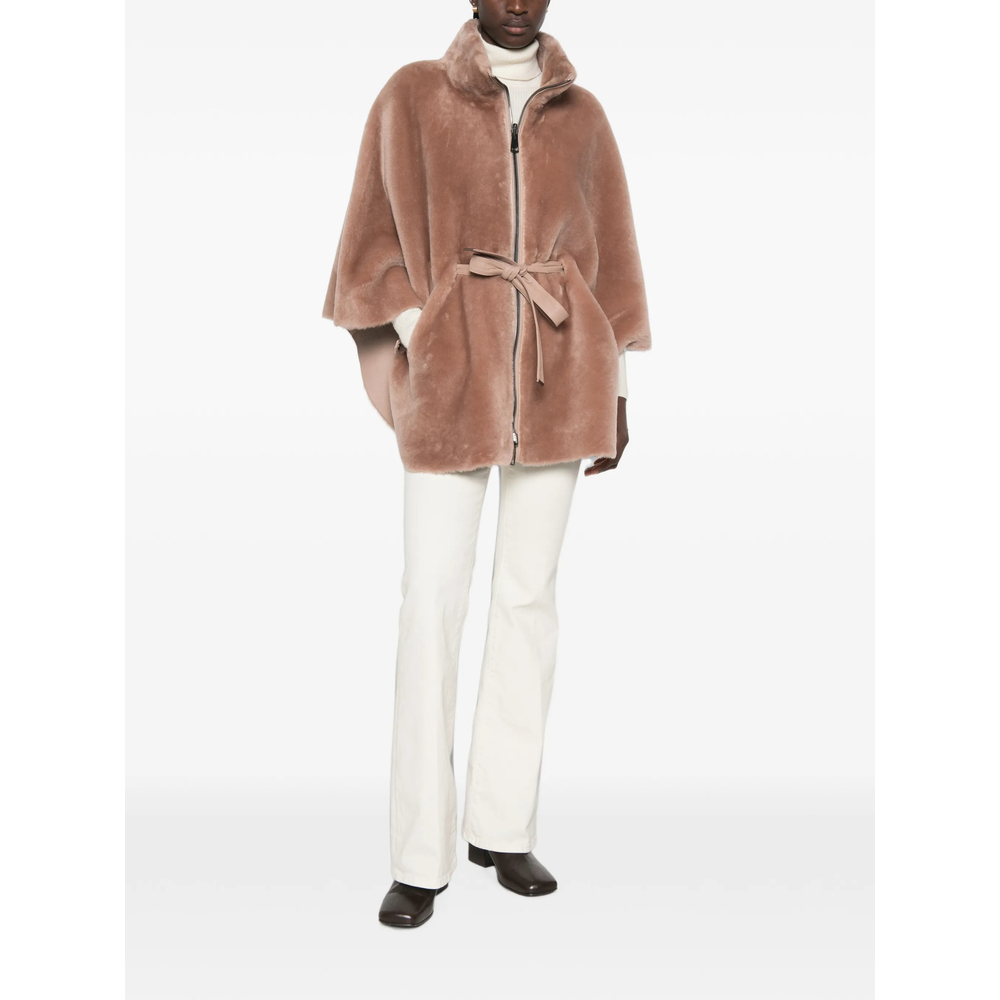 Belted Shearling Jacket