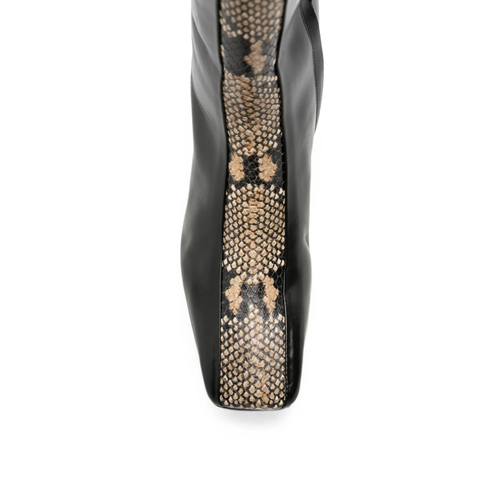 Snakeskin-Effect Panelled Boots