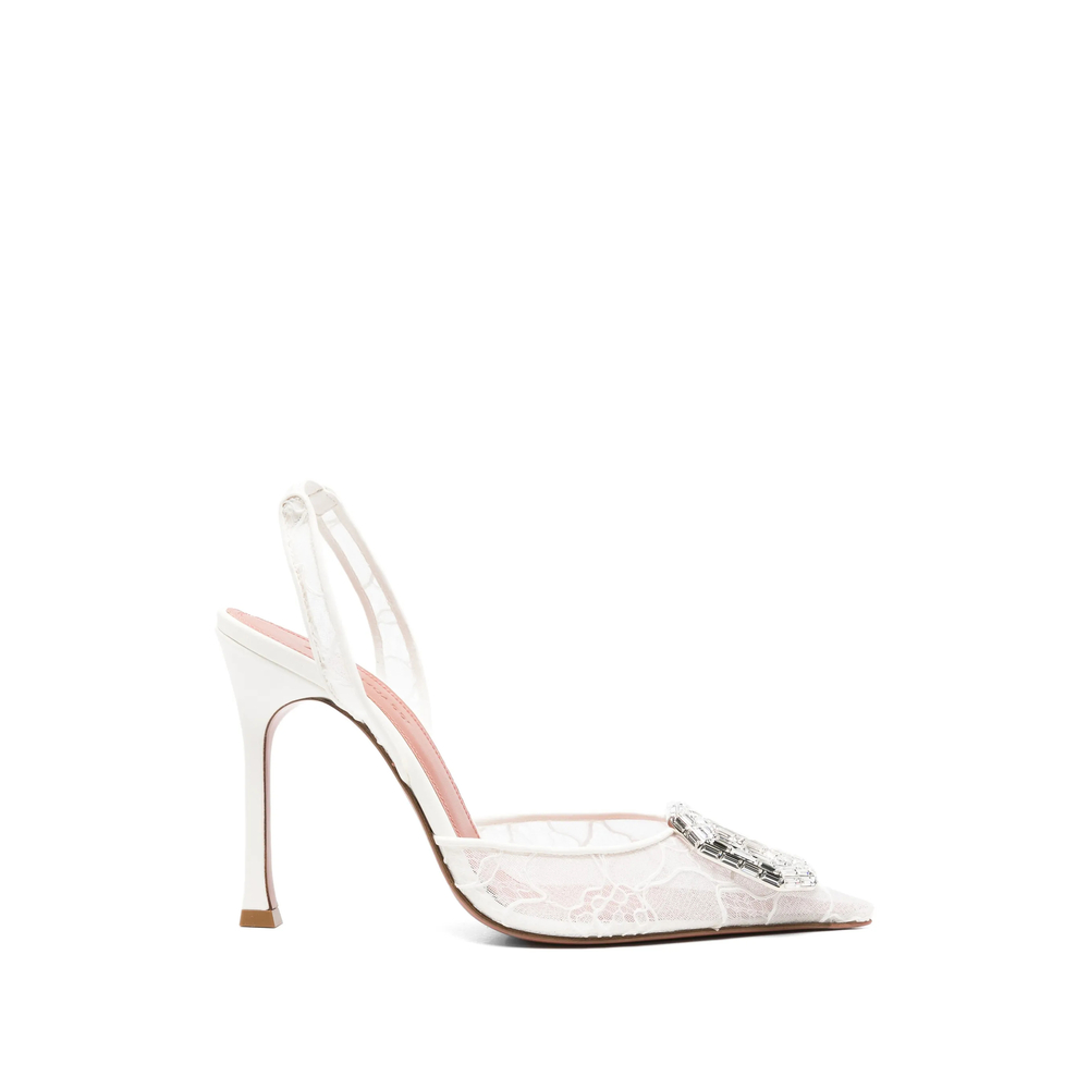 Camellia Crystal-Embellished Lace Sandals