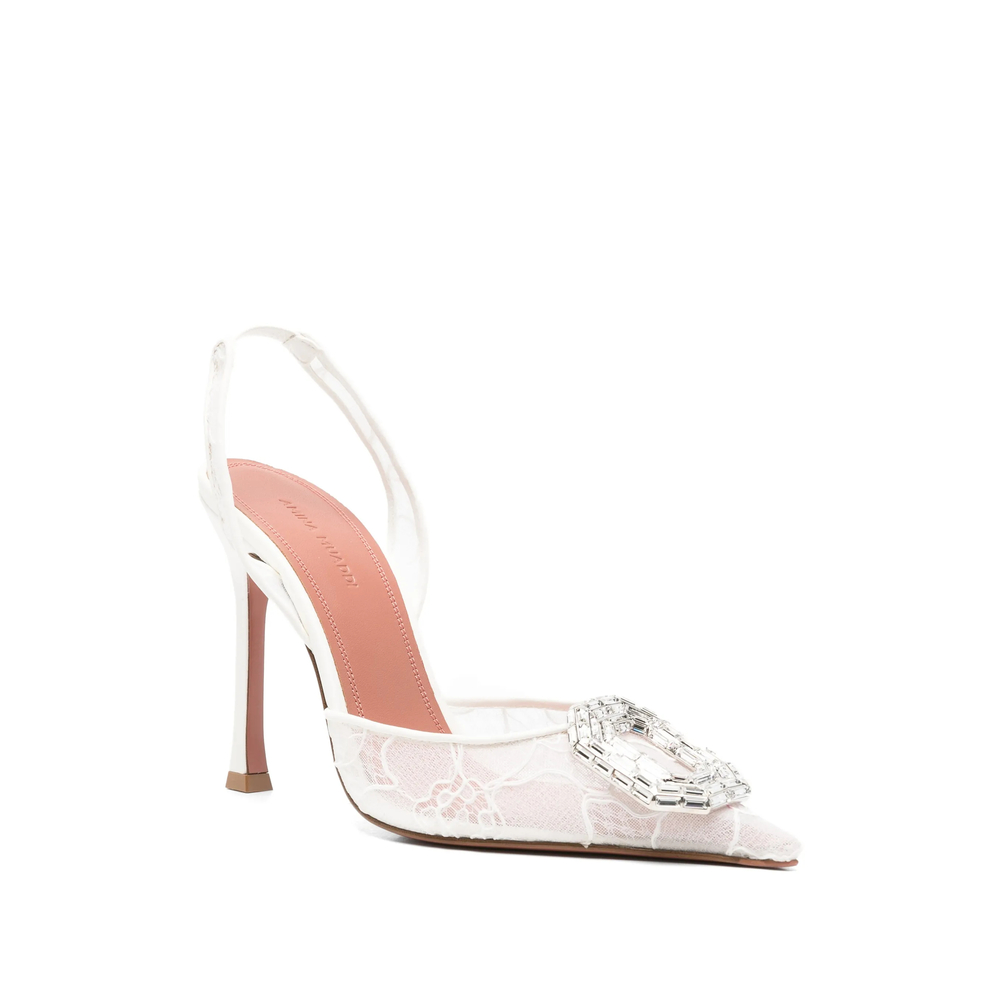Camellia Crystal-Embellished Lace Sandals
