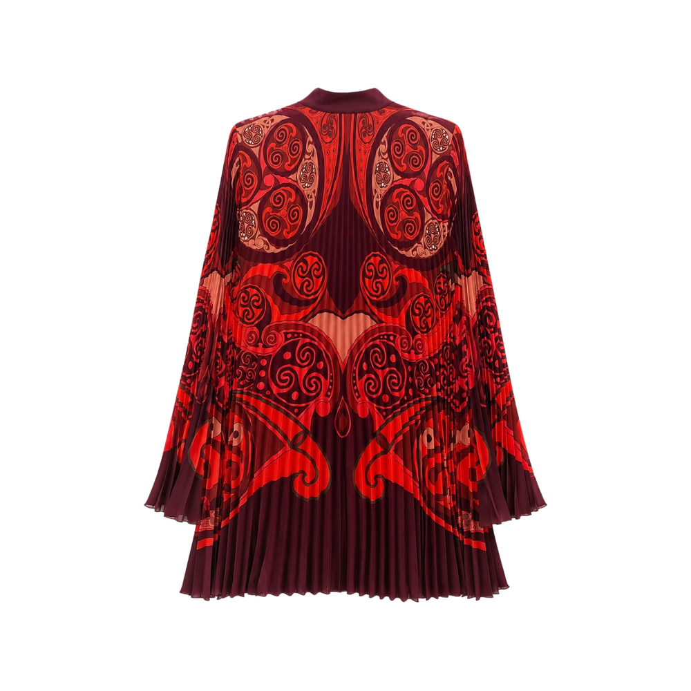 Pleated Pussy-Bow Blouse