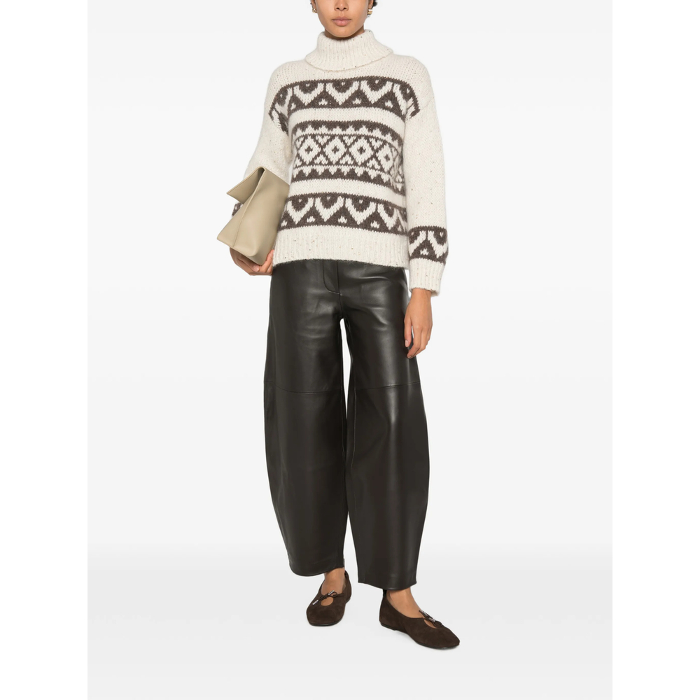 Sequin-Embellished Jacquard-Knit Sweater