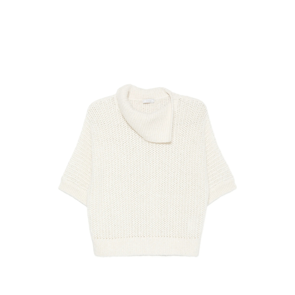 Peserico Open-knit Short-sleeve Sweater