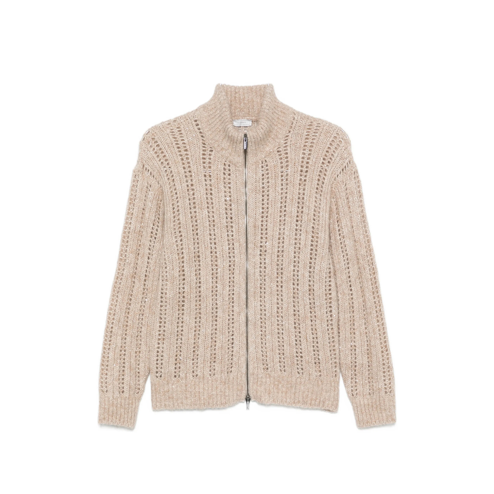 Peserico Open-knit Zip-up Cardigan