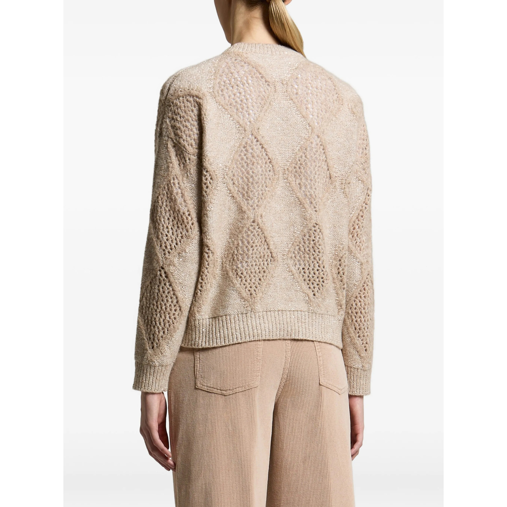 Argyle Open-Knit Sweater