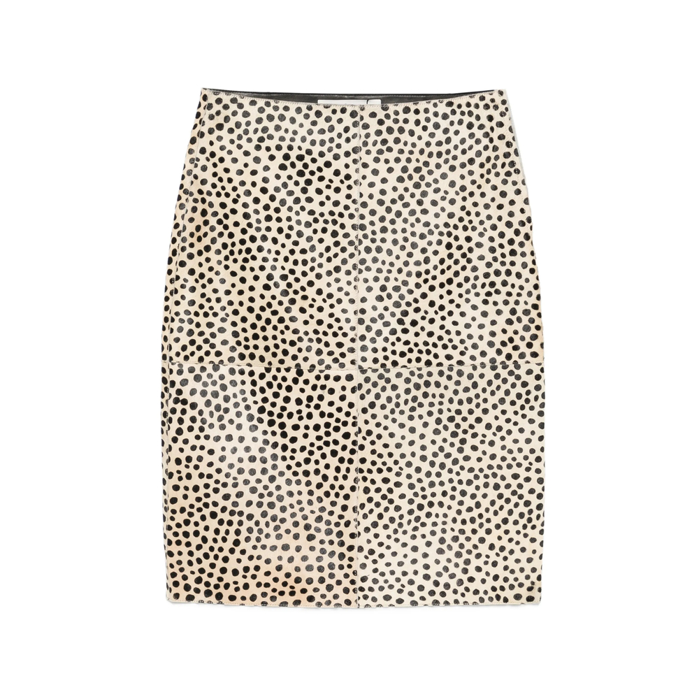 Róhe Cheetah Pony Hair Midi Skirt