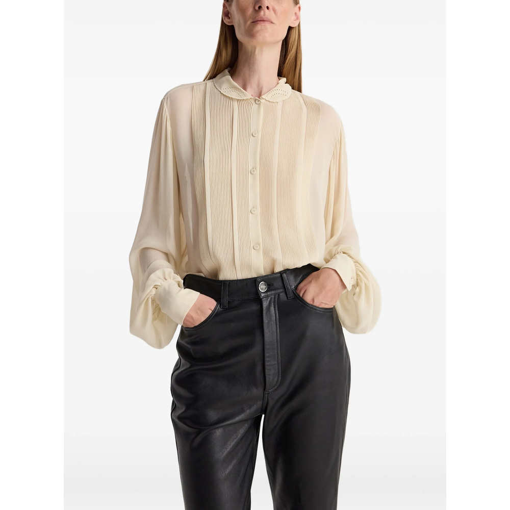 Róhe Pleated Balloon-Sleeve Shirt