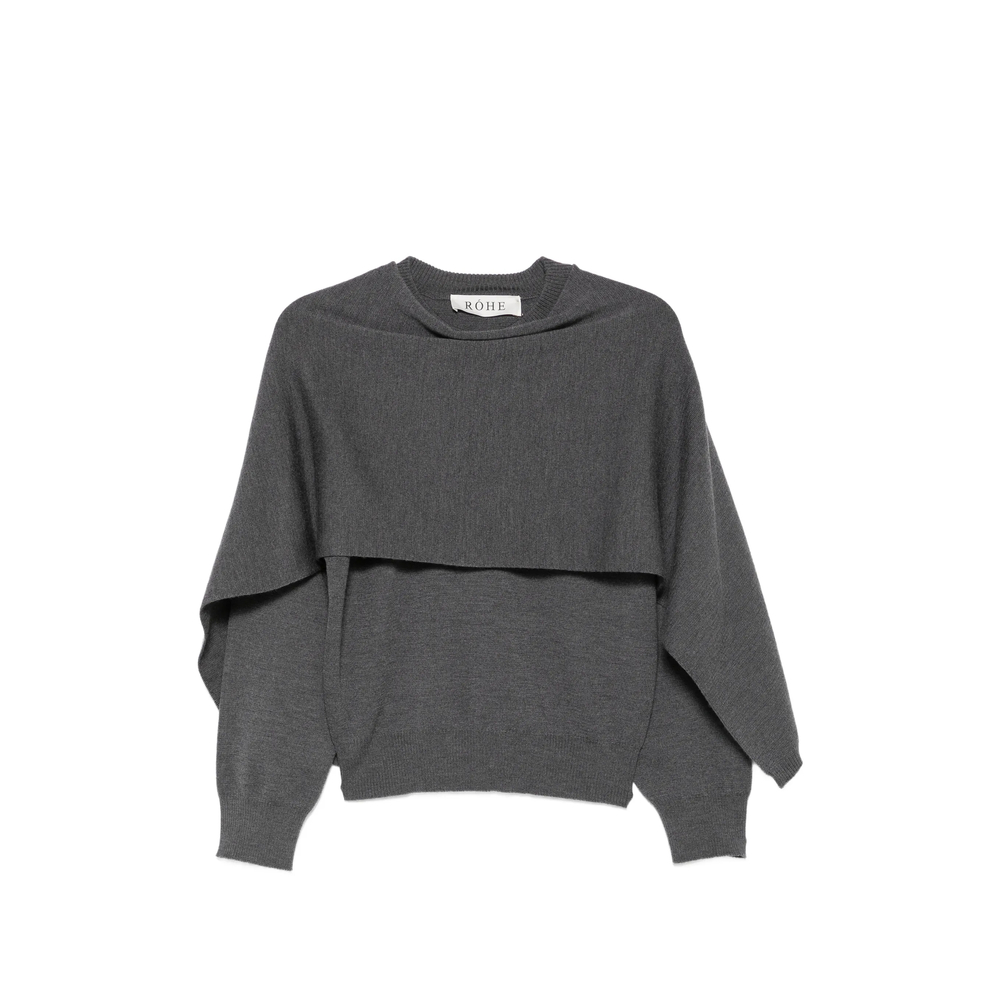 Róhe Cape-overlay Knitted Sweater