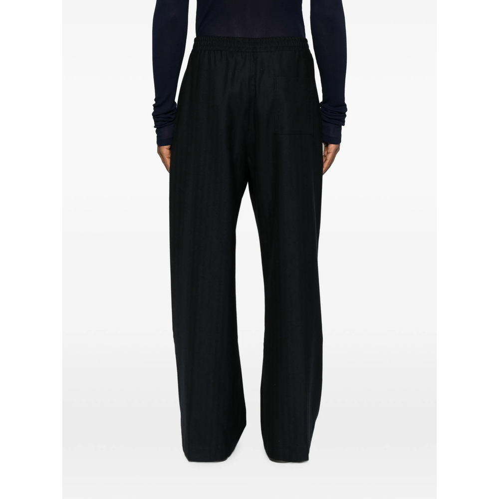 Pinstripe Wide-Leg Trousers
