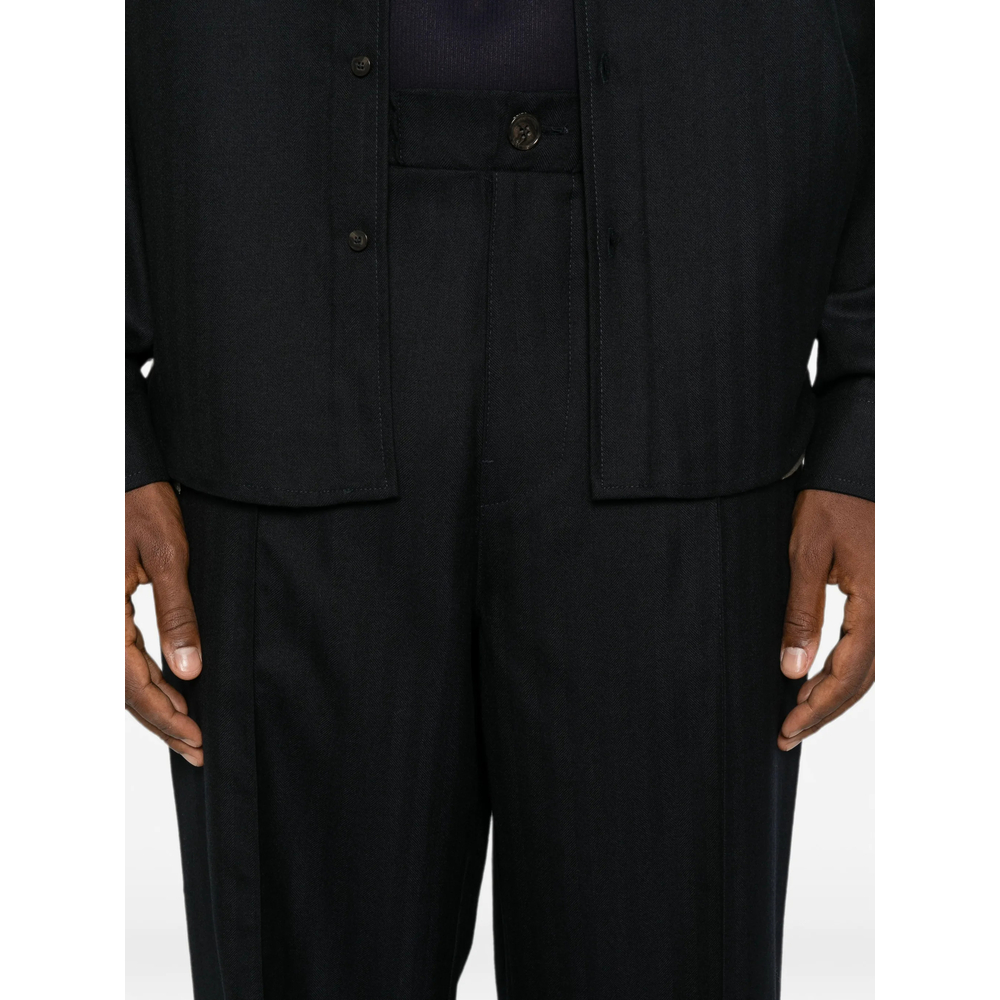 Pinstripe Wide-Leg Trousers