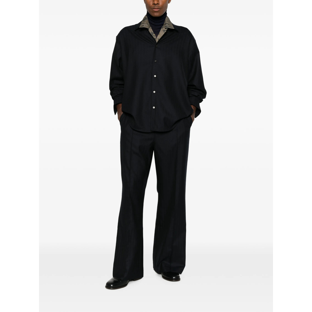 Herringbone-Weave Button-Down Shirt