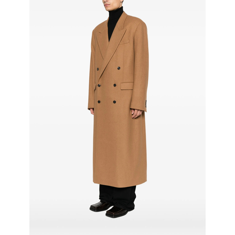 Double-Breasted Layered-Hood Coat